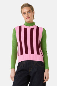 Gorman NZ - Willa Stripe Knit Vest - pink
