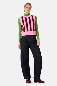 Gorman NZ - Willa Stripe Knit Vest - pink