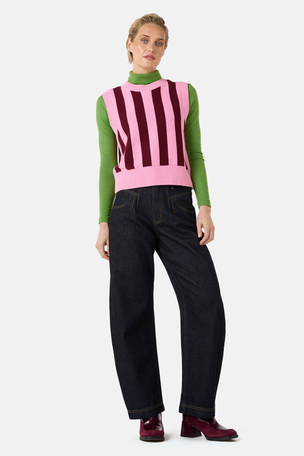 Gorman NZ - Willa Stripe Knit Vest - pink