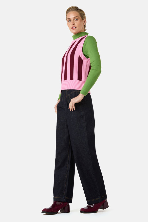 Gorman NZ - Willa Stripe Knit Vest - pink