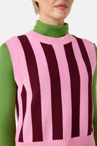 Gorman NZ - Willa Stripe Knit Vest - pink