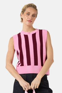 Gorman NZ - Willa Stripe Knit Vest - pink