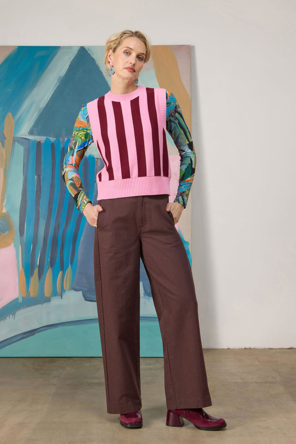 Gorman NZ - Willa Stripe Knit Vest - pink