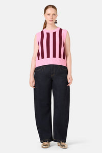 Gorman NZ - Willa Stripe Knit Vest - pink