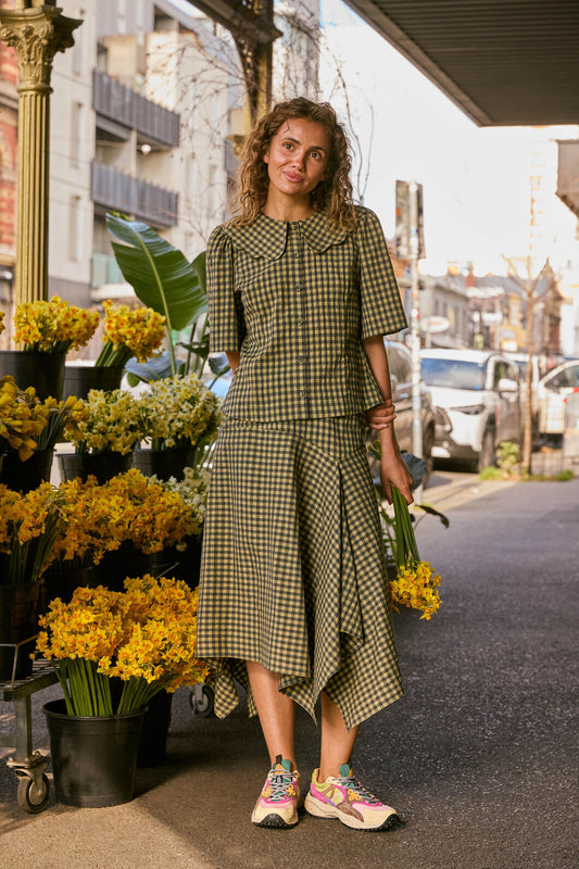 Gorman NZ - Rachele Check Seersucker Top - check