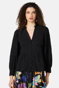 Gorman NZ - Clover Seersucker Blouse - black