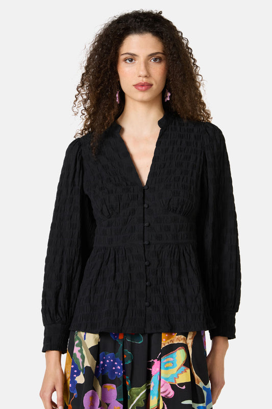Gorman NZ - Clover Seersucker Blouse - black