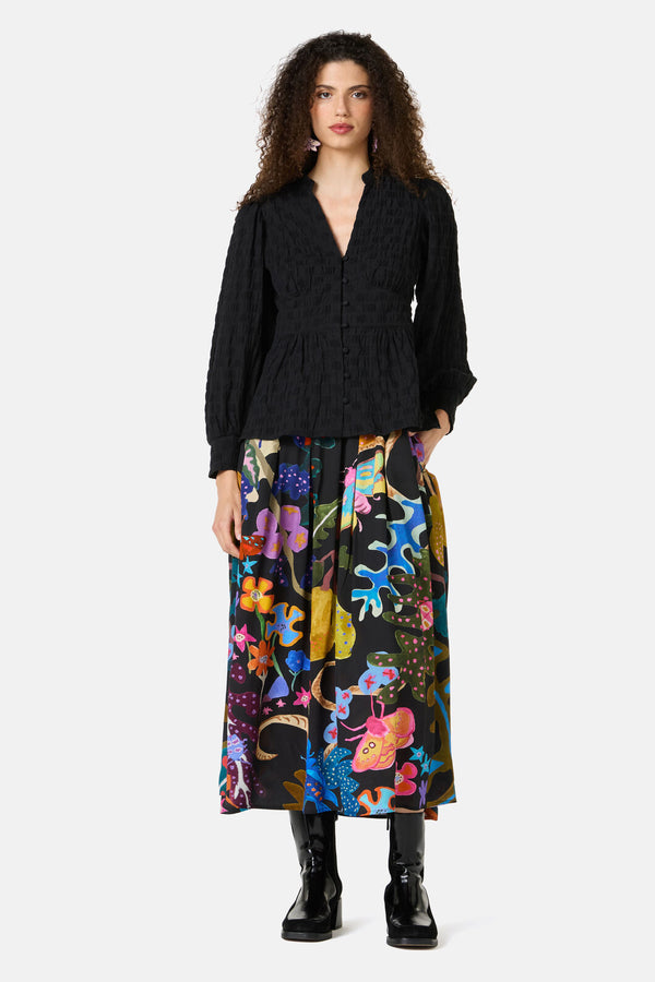 Gorman NZ - Clover Seersucker Blouse - black