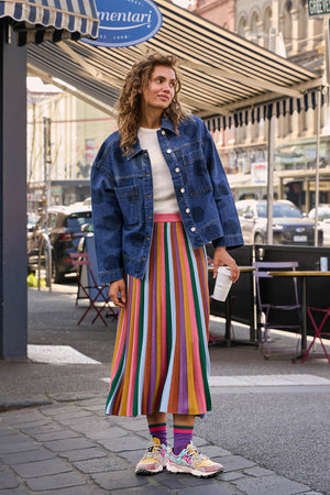 Gorman NZ - Racing Stripe Knit Skirt - multi