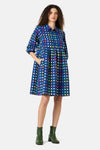 Gorman NZ - Light Up Check Smock Dress - navy