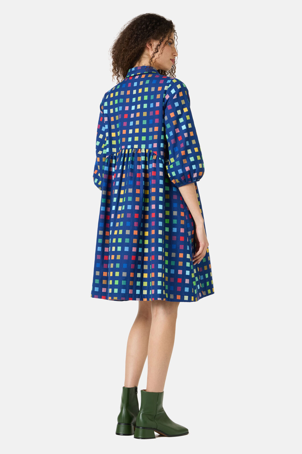 Gorman NZ - Light Up Check Smock Dress - navy