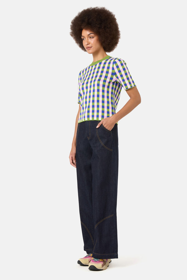 Gorman NZ - Gillian Gingham Knit Top - print
