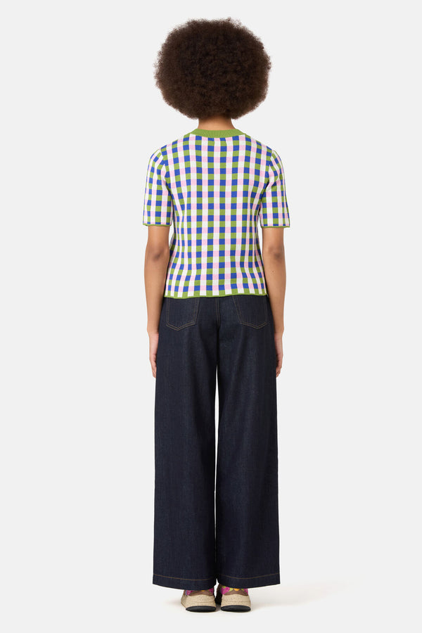 Gorman NZ - Gillian Gingham Knit Top - print