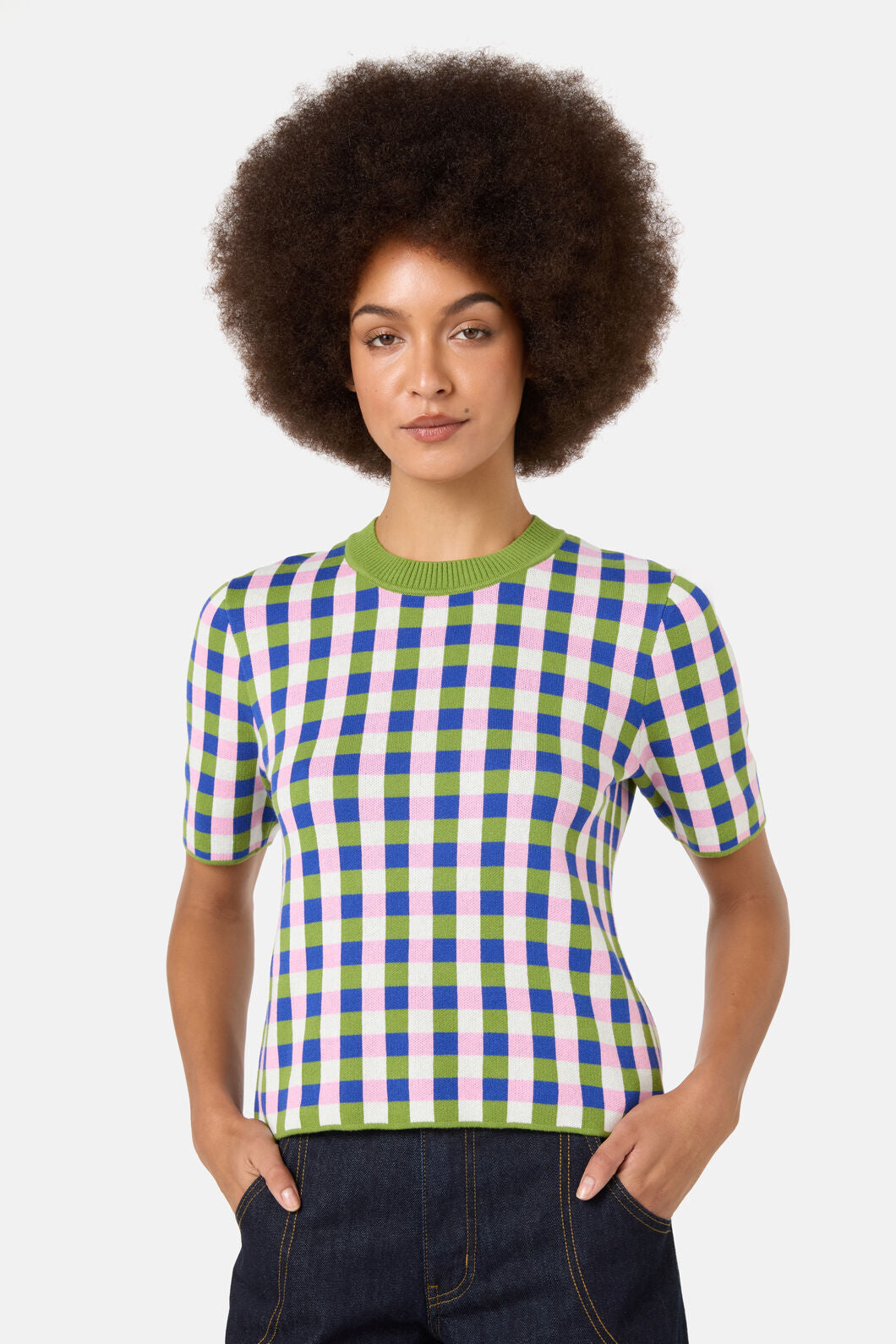 Gorman NZ - Gillian Gingham Knit Top - print