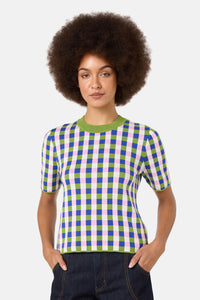 Gorman NZ - Gillian Gingham Knit Top - print