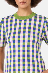 Gorman NZ - Gillian Gingham Knit Top - print