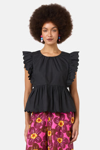 Gorman NZ - Lily Ruffle Top - black