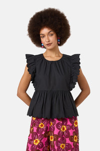 Gorman NZ - Lily Ruffle Top - black