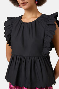 Gorman NZ - Lily Ruffle Top - black