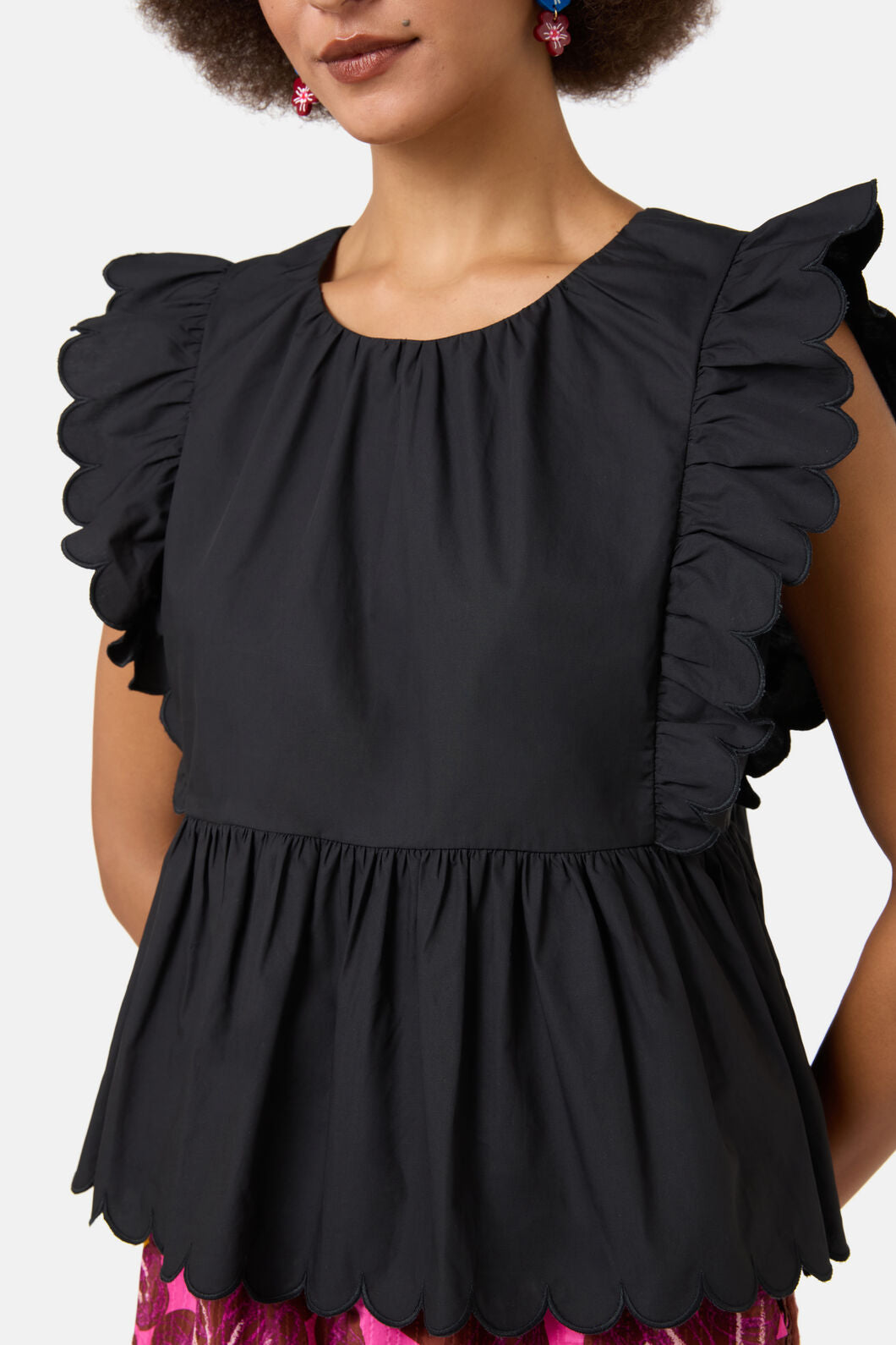 Gorman NZ - Lily Ruffle Top - black