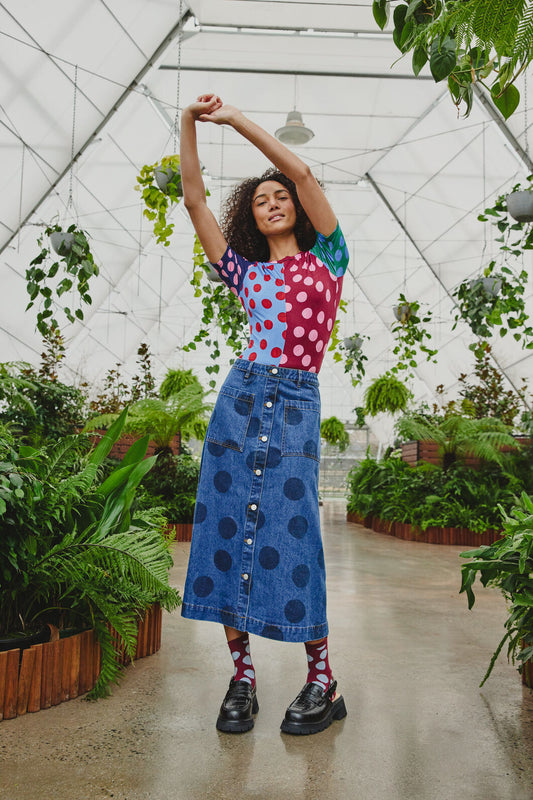 Gorman NZ - On The Dot Denim Skirt - denim