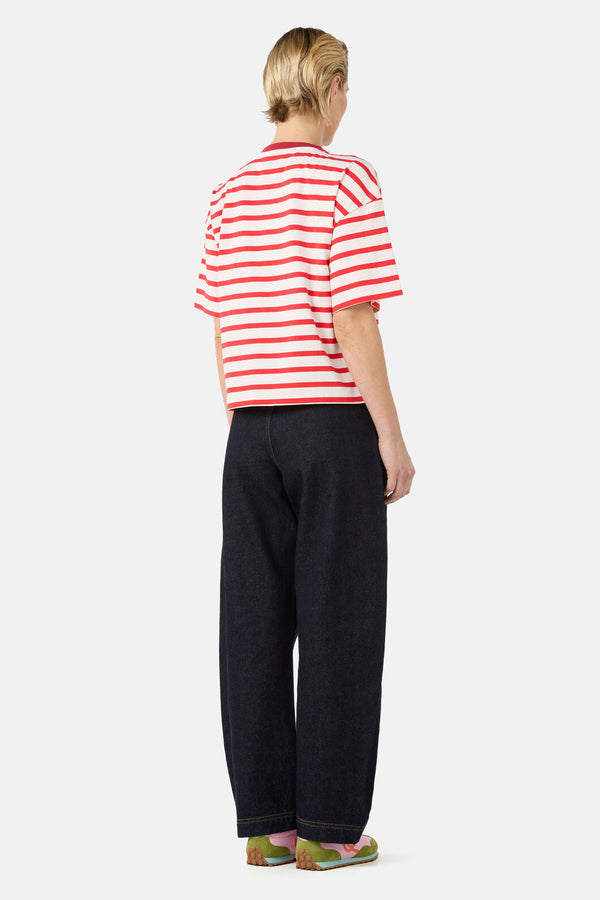 Gorman NZ - Passion Flower Stripe Relaxed Tee - print