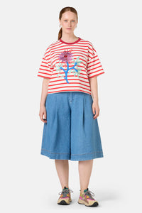Gorman NZ - Passion Flower Stripe Relaxed Tee - print