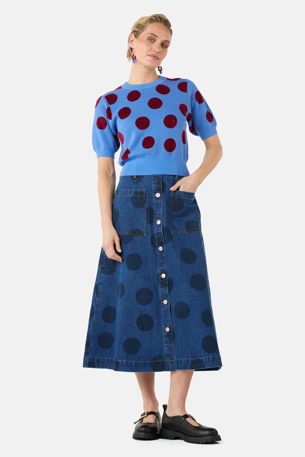 Gorman NZ - On The Dot Knit Top - blue
