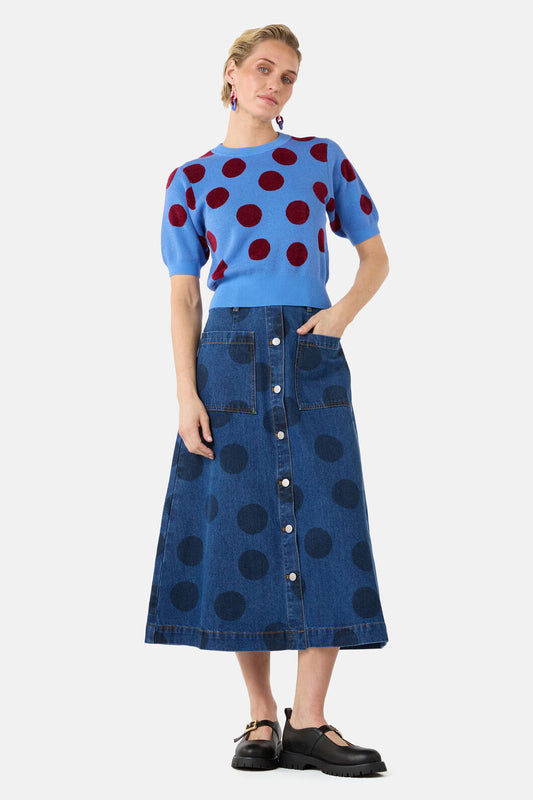 Gorman NZ - On The Dot Knit Top - blue