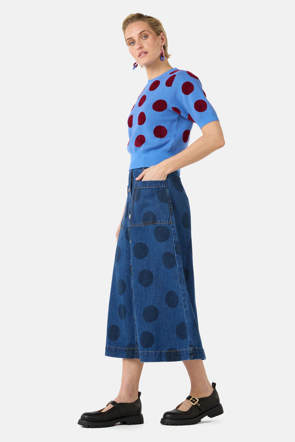 Gorman NZ - On The Dot Knit Top - blue