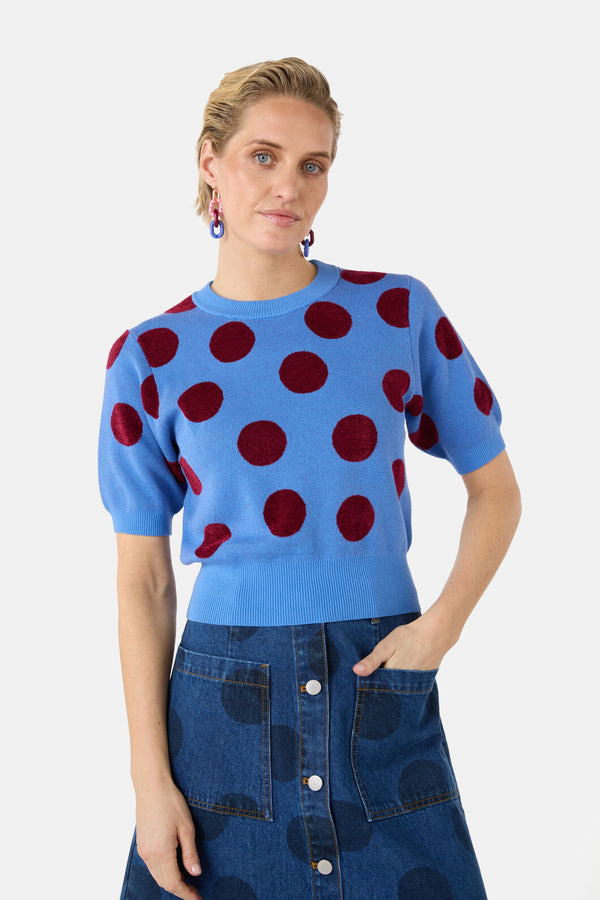 Gorman NZ - On The Dot Knit Top - blue
