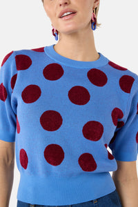 Gorman NZ - On The Dot Knit Top - blue