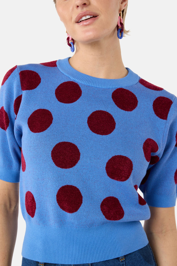 Gorman NZ - On The Dot Knit Top - blue