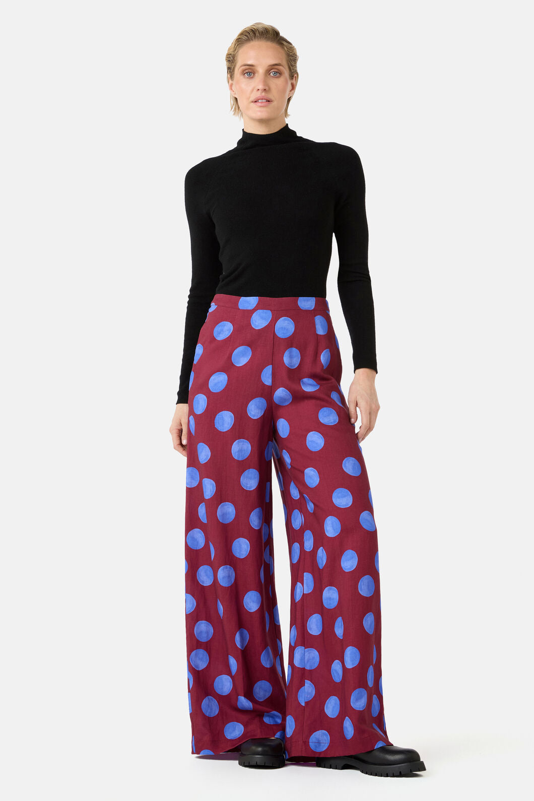 Gorman NZ - On The Dot Wide Pants - wine