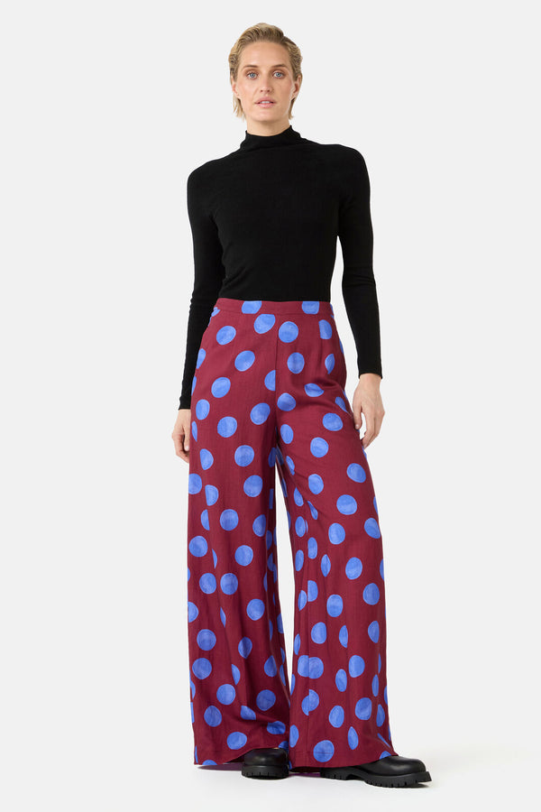 Gorman NZ - On The Dot Wide Pants - wine