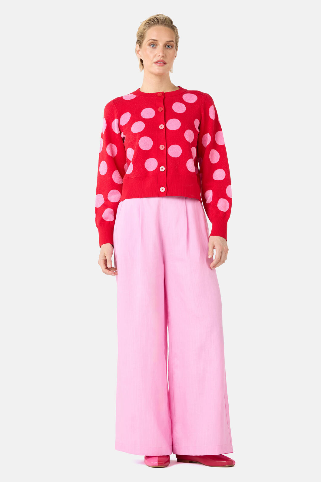 Gorman NZ - On The Dot Knit Cardigan - red
