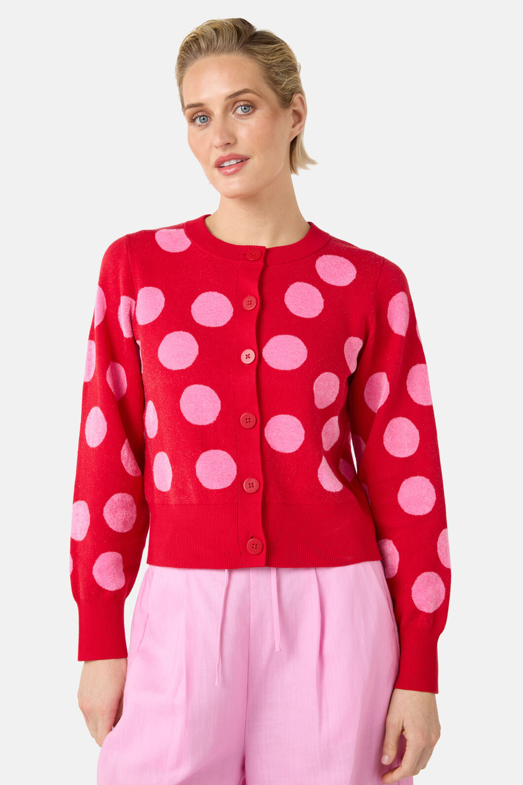 Gorman NZ - On The Dot Knit Cardigan - red