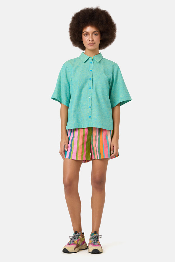 Gorman NZ - Raw Coast Oversized Shirt - turquoise