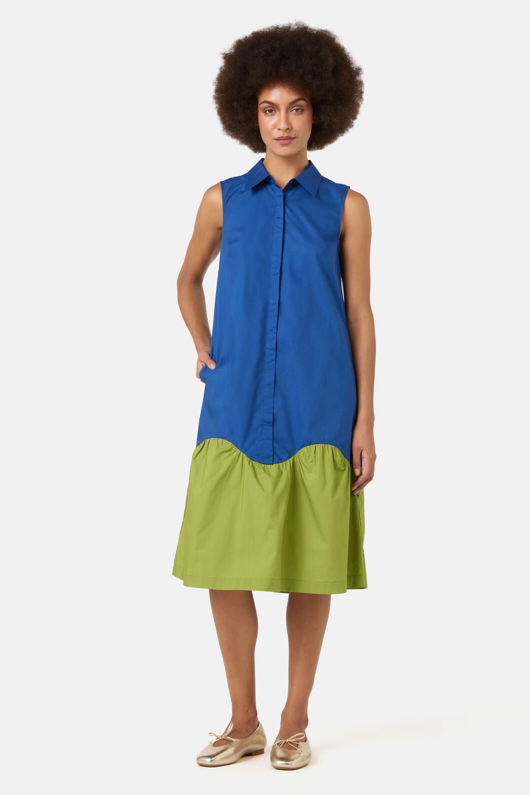 Gorman NZ - Longline Cotton Shirt Dress - navy