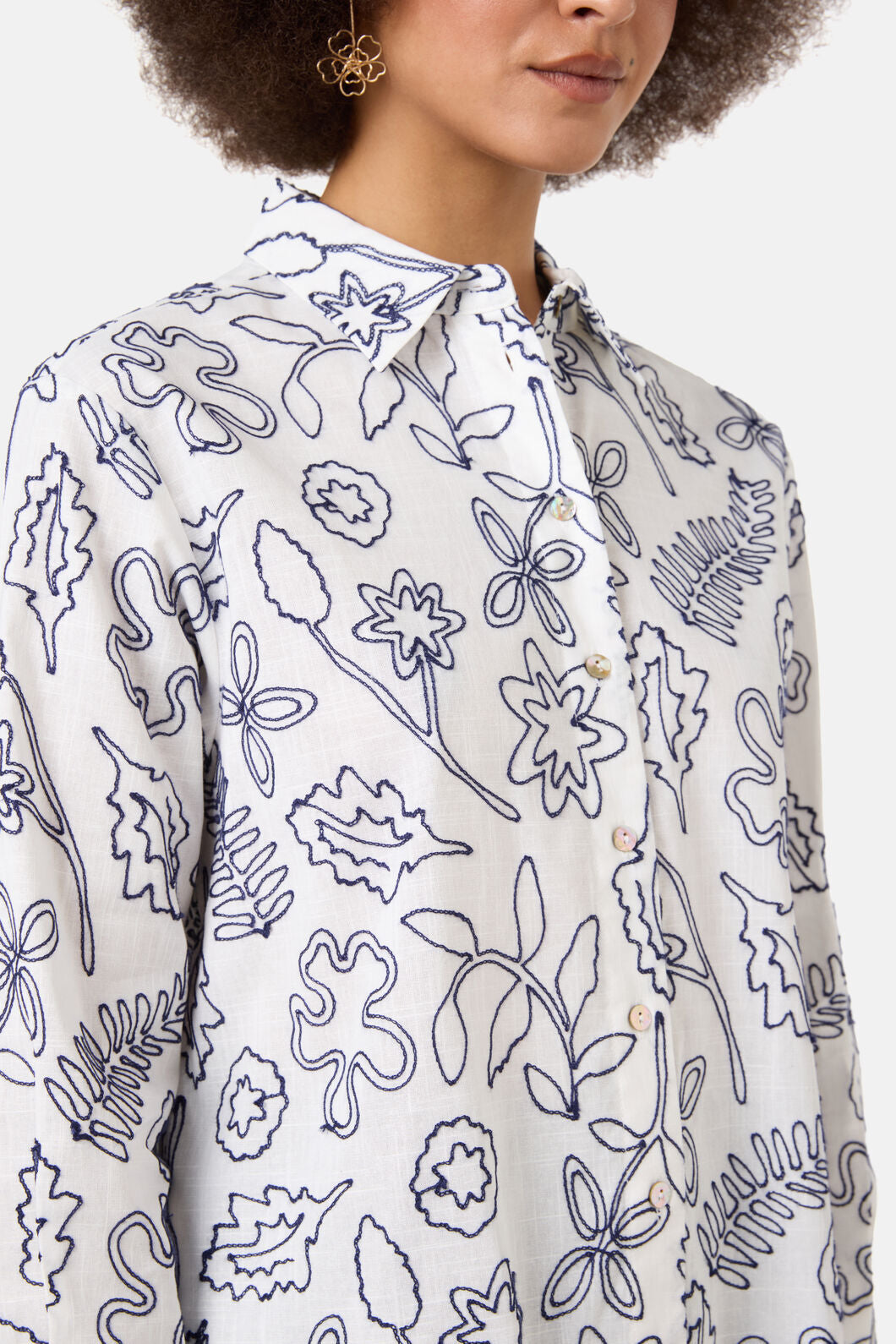 Gorman NZ - Petal Patch Embroidered Shirt - white