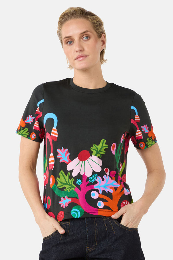 Gorman NZ - Wild Garden Placement Classic Tee - print