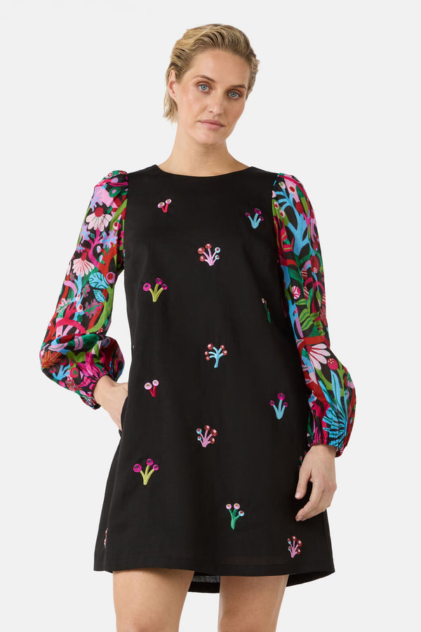 Gorman NZ - Wild Garden Shift Dress - black