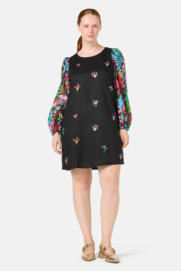 Gorman NZ - Wild Garden Shift Dress - black