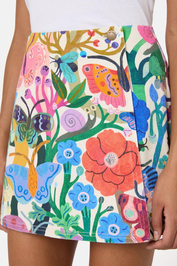 Gorman NZ - Mariposa Denim Skort - print