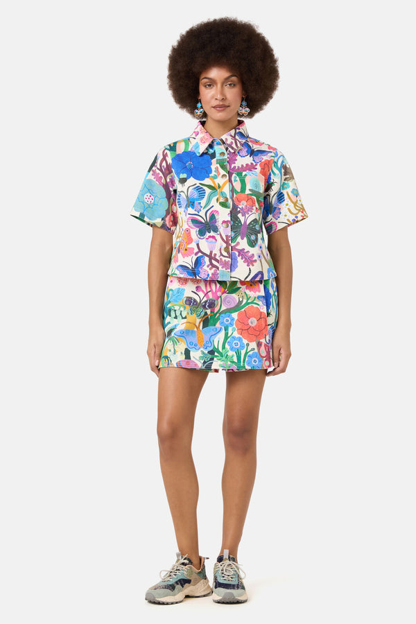 Gorman NZ - Mariposa Denim Skort - print