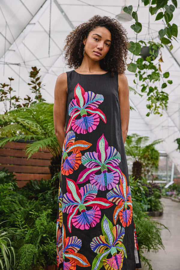 Gorman NZ - Orchid Embroidered Midi Dress - print