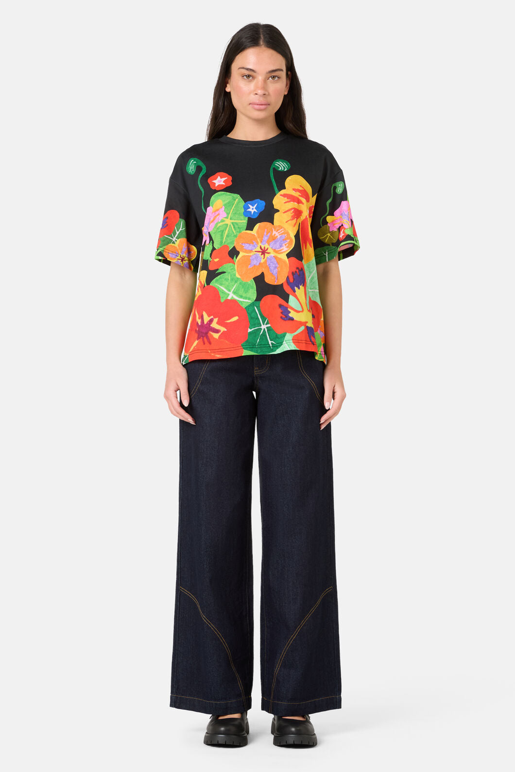 Gorman NZ - Climbing Colour Placement Oversized Tee - print