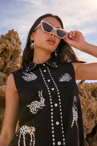 Gorman NZ - Right Meow Embroidered Shirt - black
