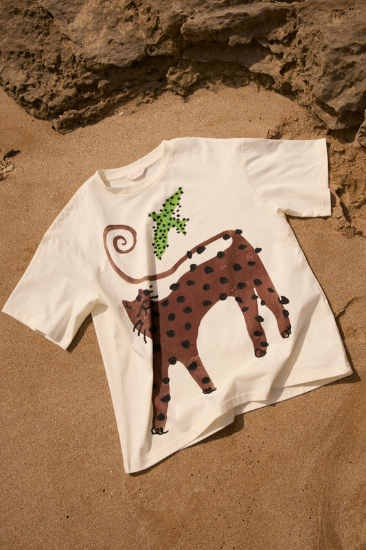 Gorman NZ - Right Meow Placement Oversized Tee - print