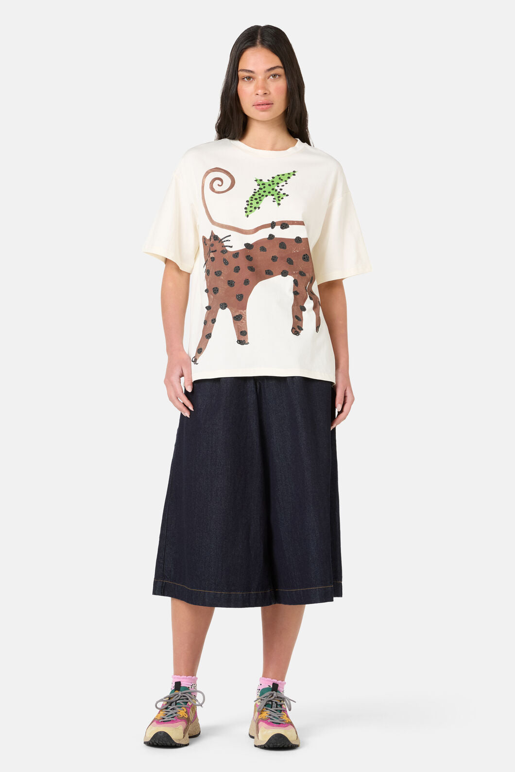 Gorman NZ - Right Meow Placement Oversized Tee - print